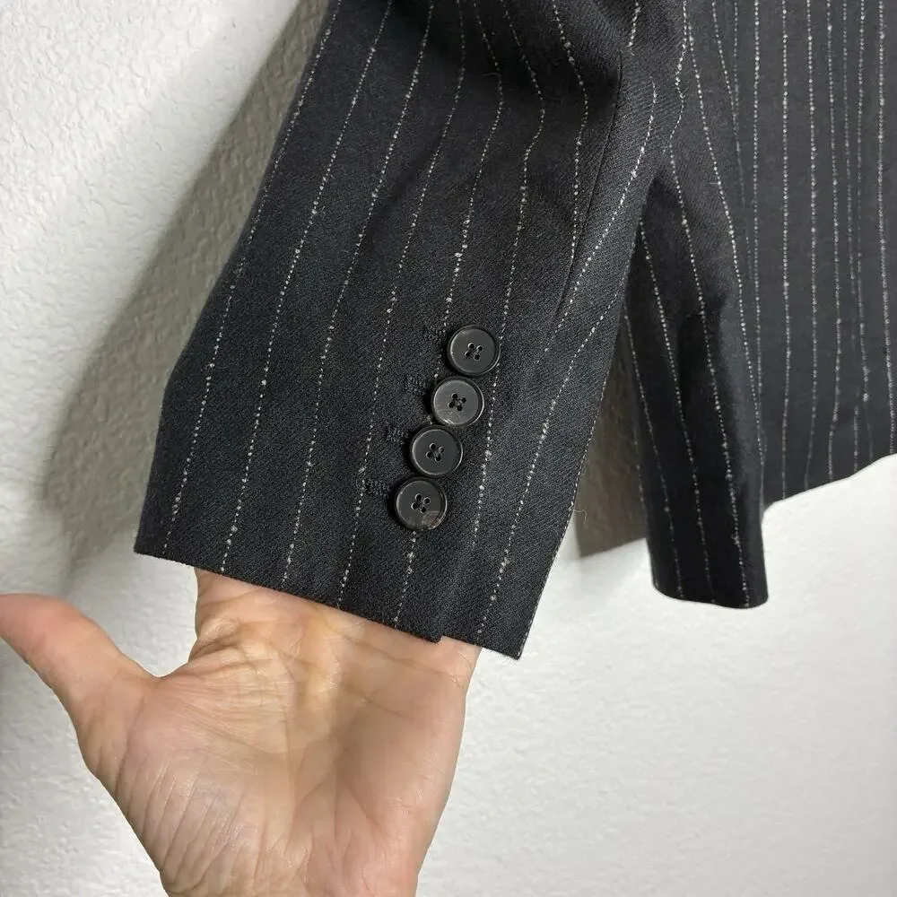 The Kooples Men's Wool Blend Black Pinstriped Blazer 48 NWT